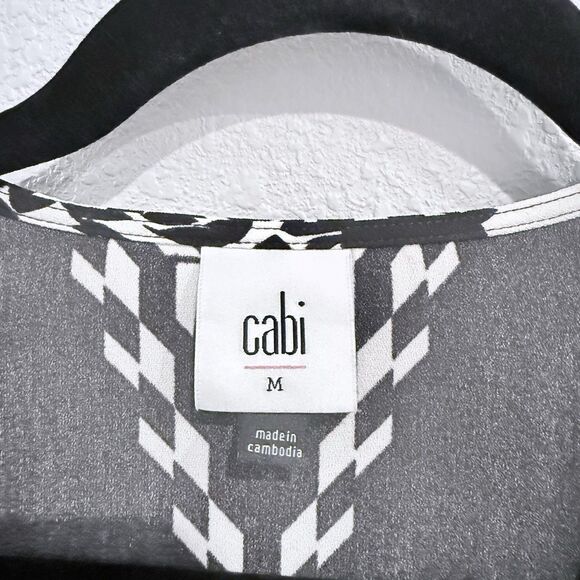 Cabi X-Factor Dress Black & White Floral Print V-Neck 3/4 Sleeve Size Medium - Picture 7 of 10